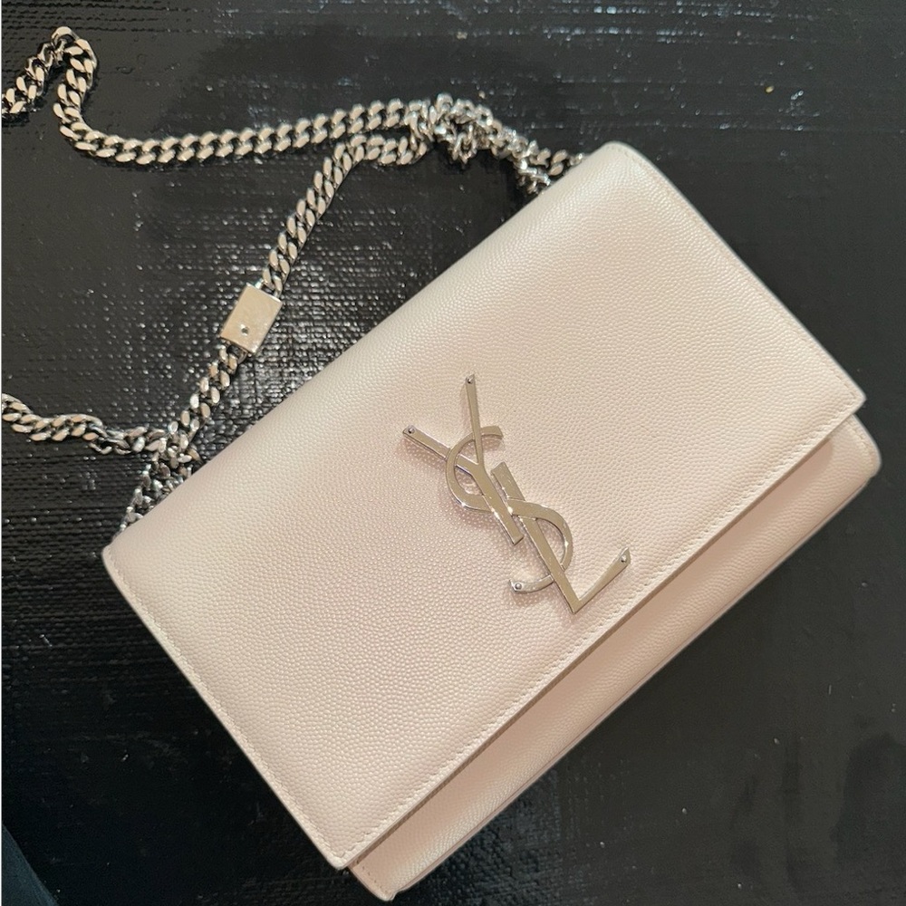 Grain De Poudre Small Monogram Kate Satchel Marble Pink